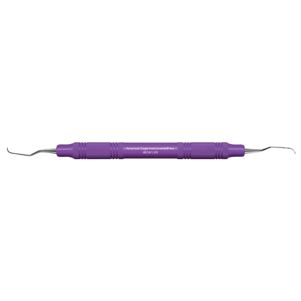 American Eagle Stainless Steel Gracey Access 1-2 Curette with Resin Handle – Purple (1 ct) - Stainless Steel