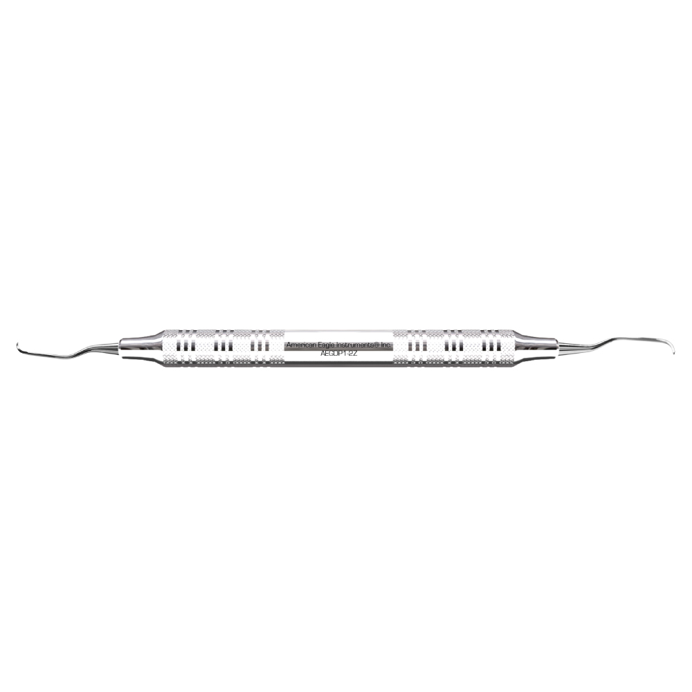 American Eagle Curette à poches profondes Gracey en acier inoxydable 1-2 avec poignée en acier inoxydable (1 ct)