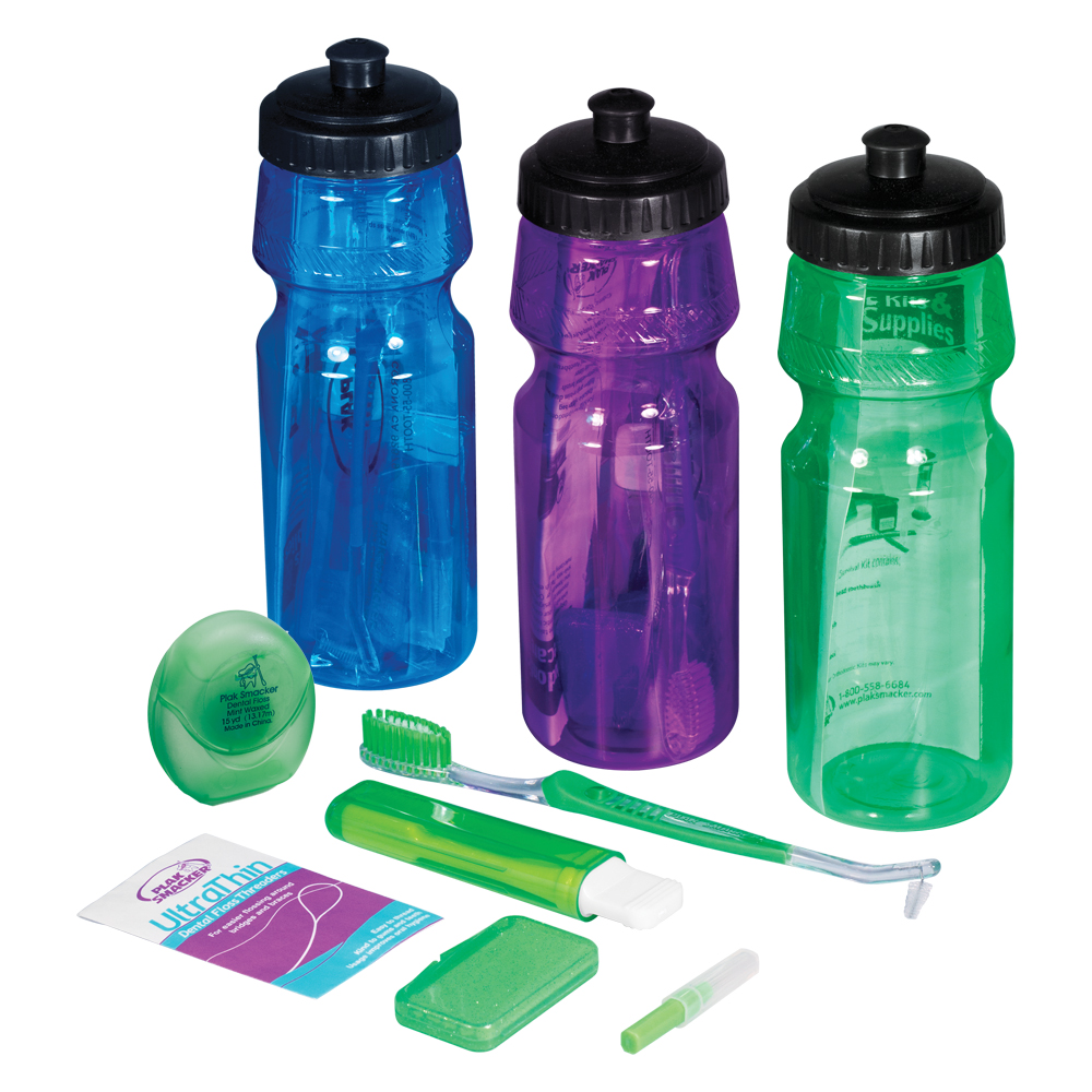 ortho bleu violet vert PlakSmacker-Bouteille-d’eau-Sans BPA-400044