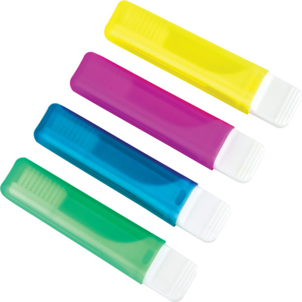 green blue red yellow Travel Toothbrushes