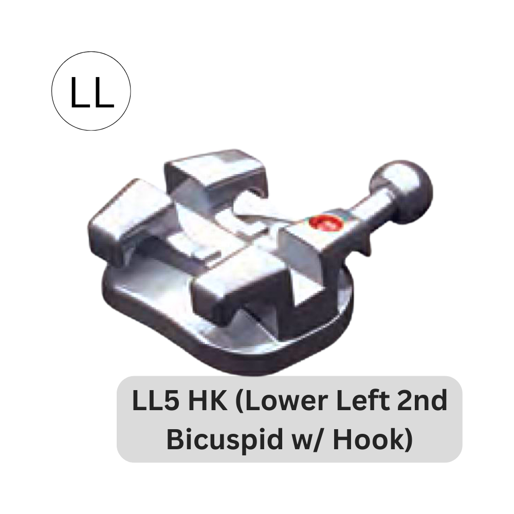 Investment Cast Brackets, Stainless Steel | LL5 HK (Lower Left 2nd Bicuspid w/Hook)