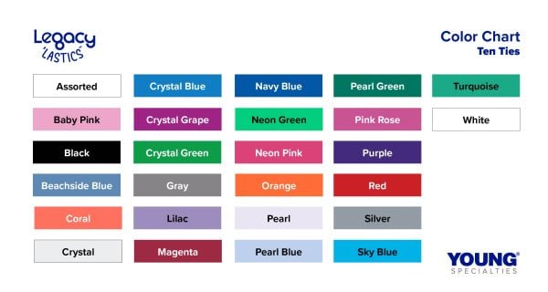 Ten Ties Color Chart